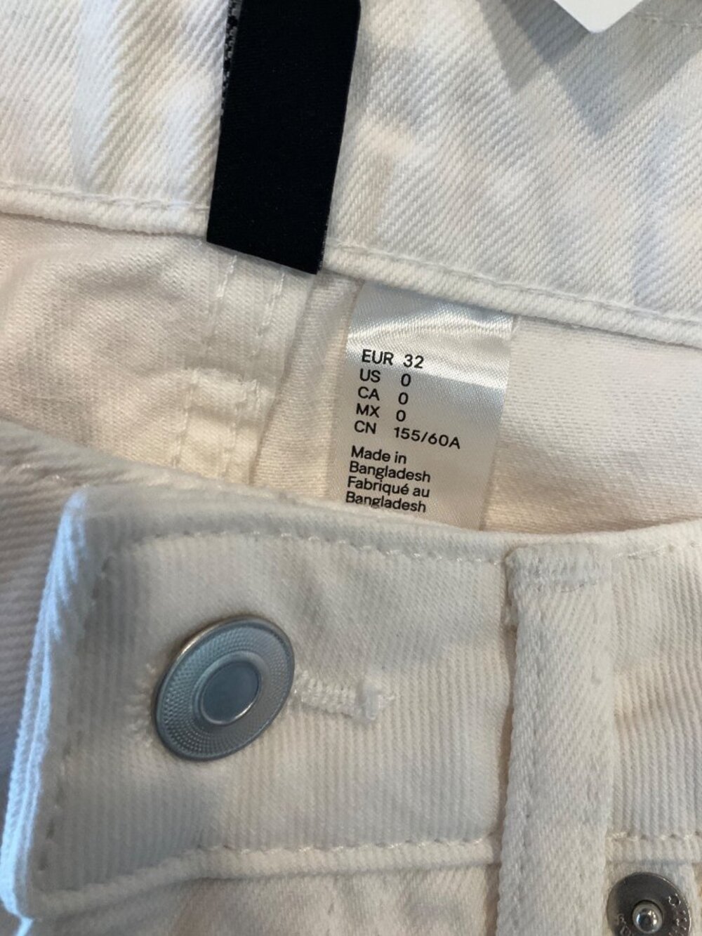 H&M Size 0 Straight High Waist Ankle-Length Jeans White NEW - Picture 5 of 9